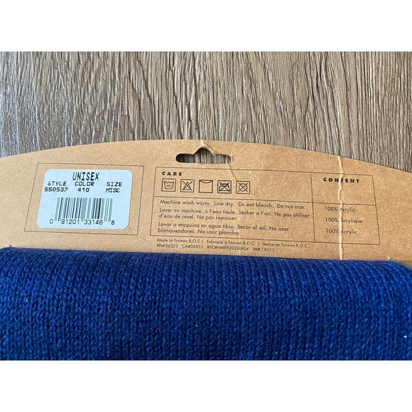 Nike Scarf Knitted Blue Acrylic Running Jogging Winter Late 90s Early 2000s - Picture 3 of 3